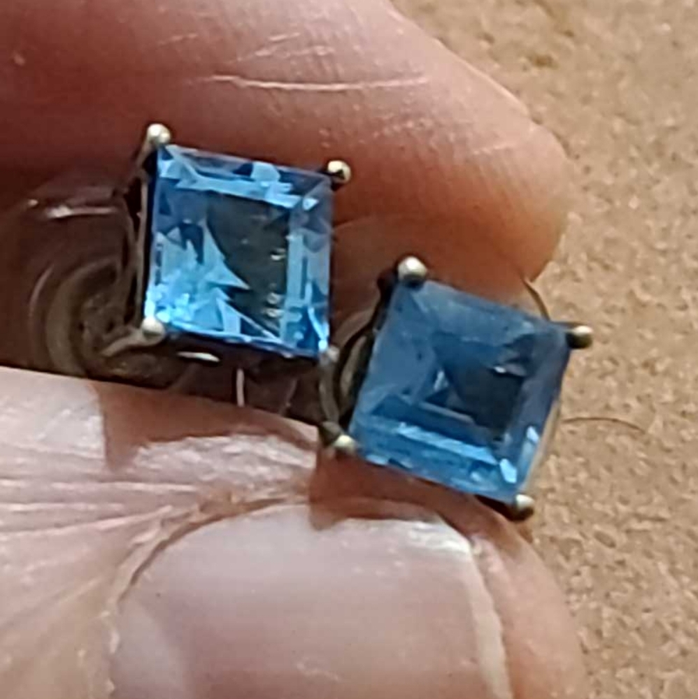 Blue Topaz in platinum over sterling